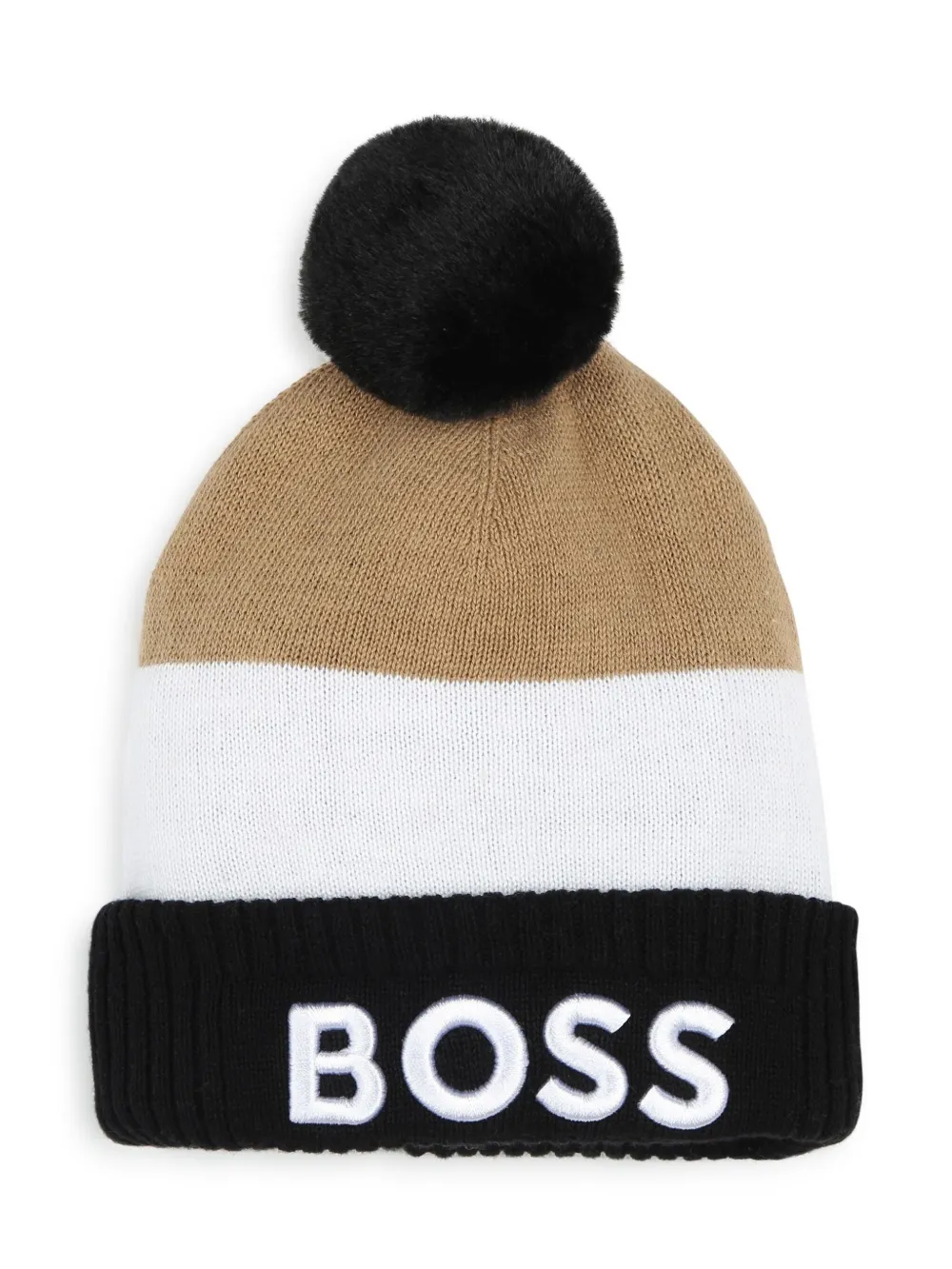 

Шапка бини с вышитым логотипом BOSS Kidswear, нейтральный