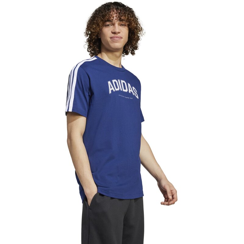 Коды рубашек студенческие линейные графические Adidas, цвет dkblue — фото 4