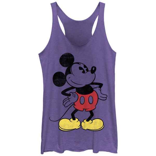 

Детская майка с принтом Микки Мауса в позе "руки на бедрах" Disney, цвет purple heather