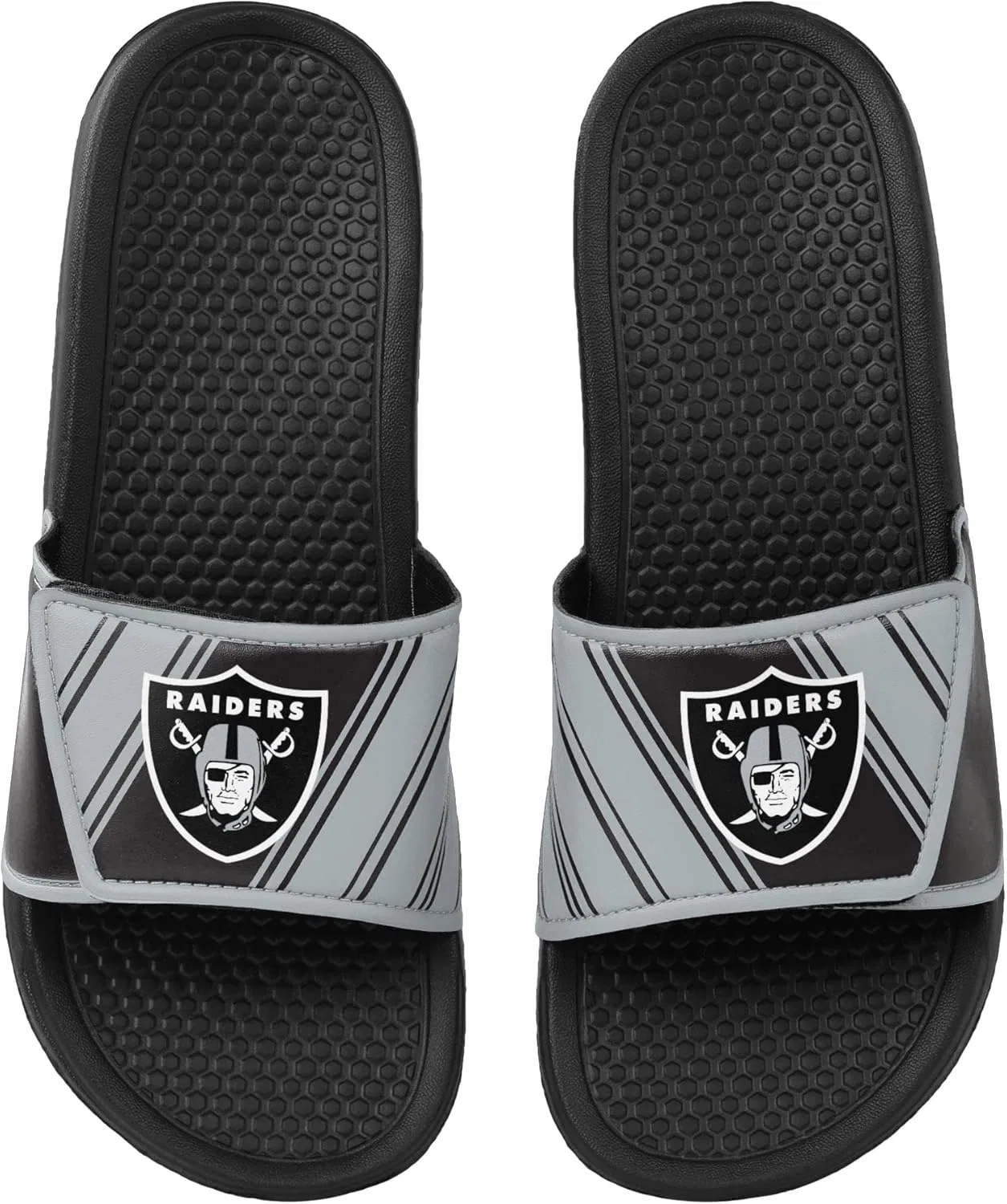 Мужские спортивные тапочки FOCO Legacy Velcro Sport Slide New York Giants Legacy Sport с застежкой-липучкой - размер Large, 2-Las Vegas Raiders — фото 2