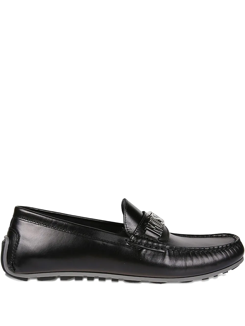 

Лоферы с декоративной табличкой с логотипом Moschino, черный