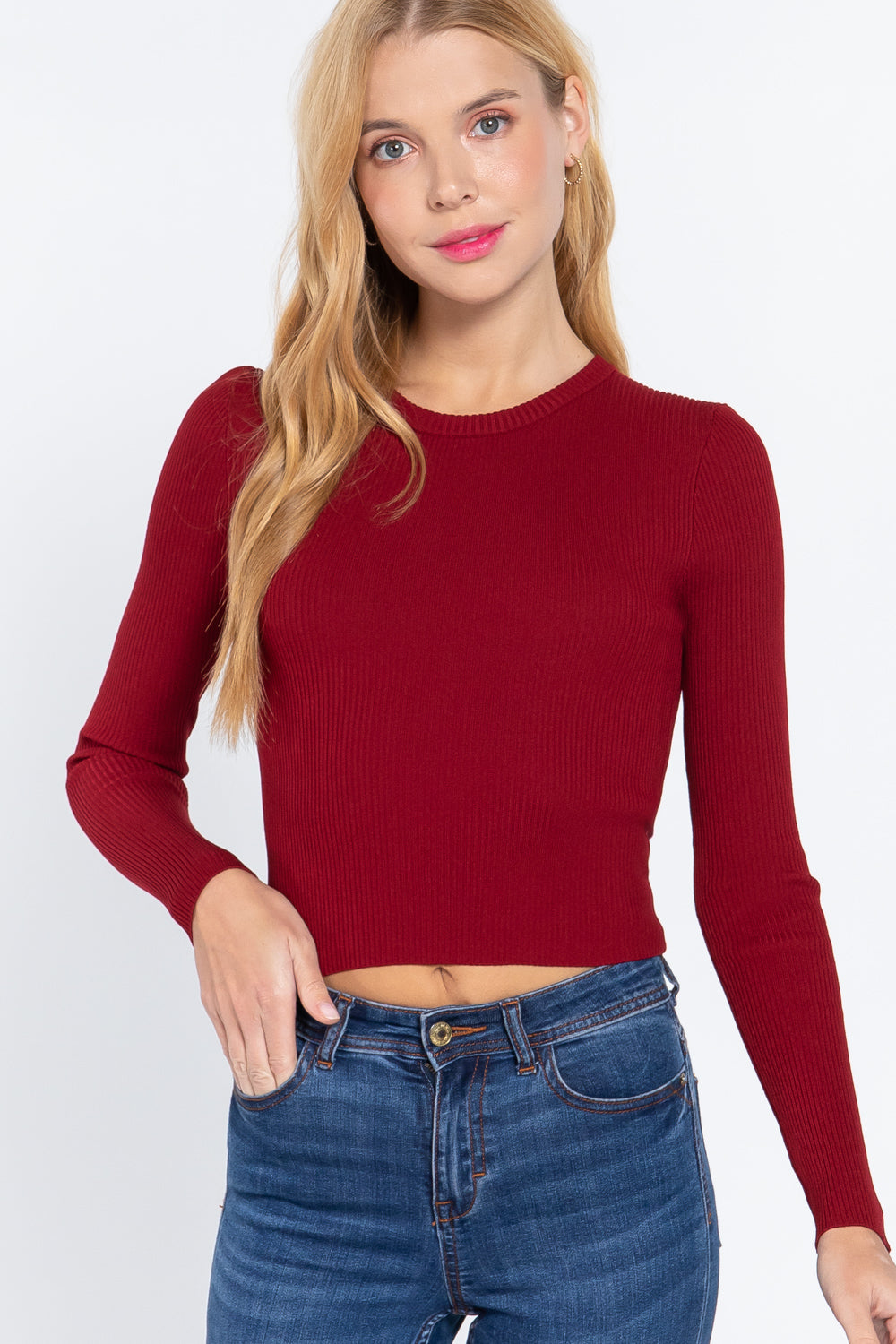 

Длинный свитер с открытой спиной Slv FASHNZFAB, цвет wine