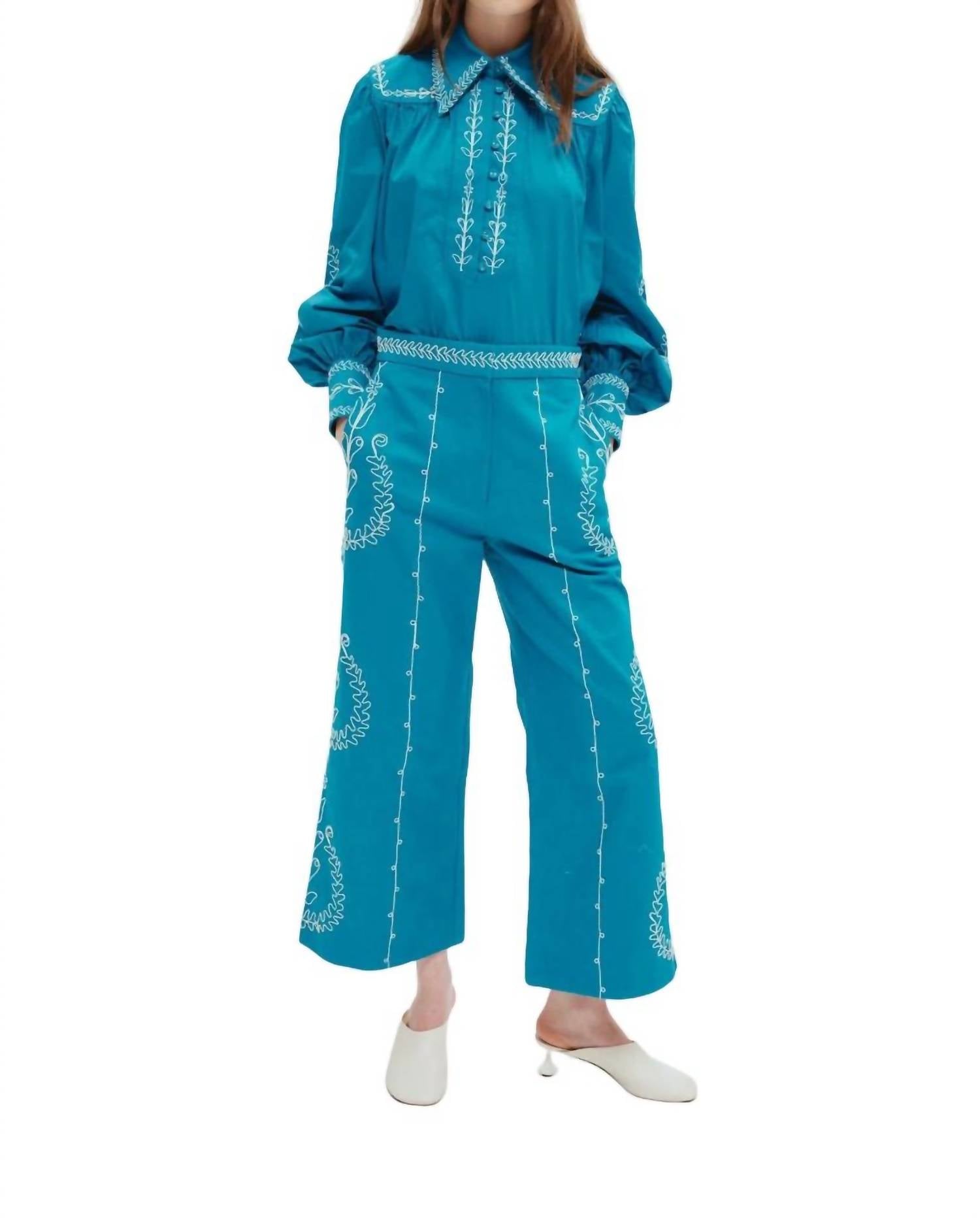 

Блузка Donovan Corded в цвете Sapphire ALEMAIS
