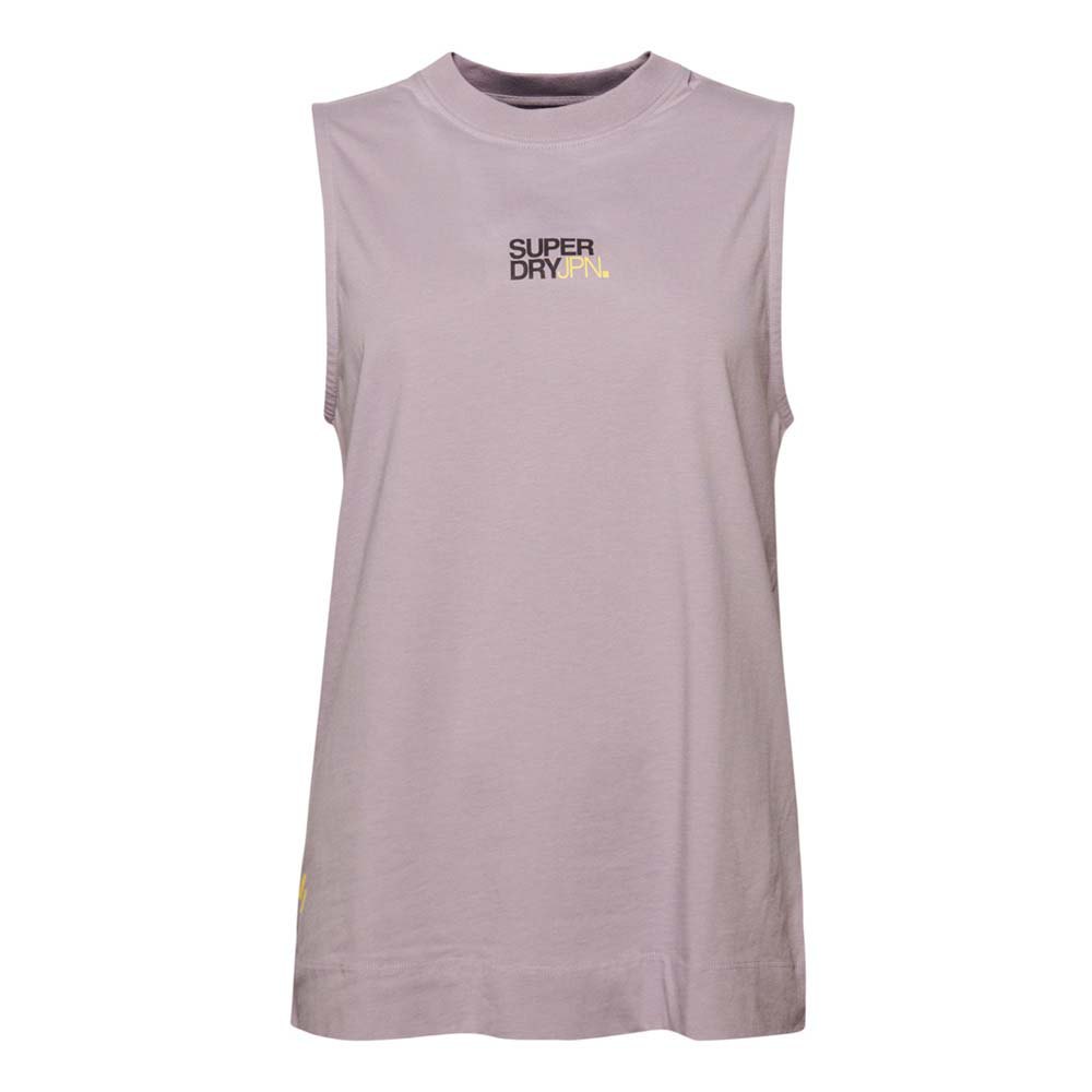 

Футболка Superdry Train Longline Sleeveless Mock Neck, фиолетовый