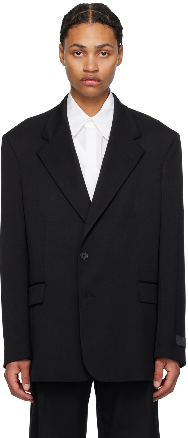 

Черный пиджак с нашивками Mm6 Maison Margiela