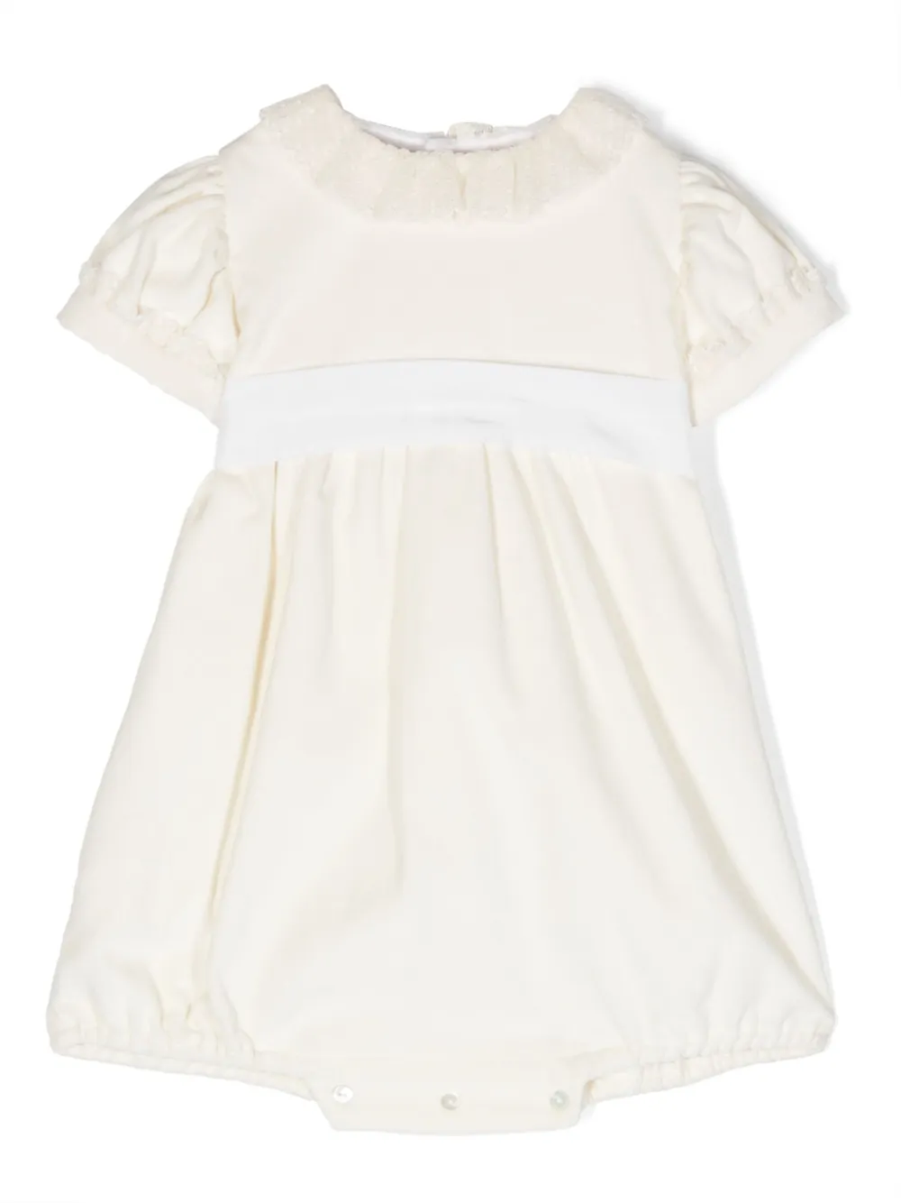 

Бархатный комбинезон с кружевом Mariella Ferrari, белый