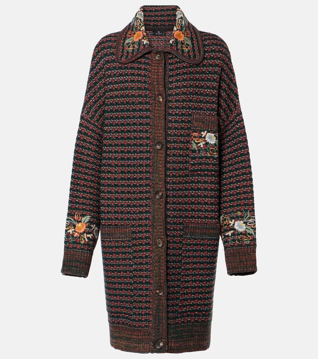 

Вышитое пальто Etro, цвет multicolour on white base