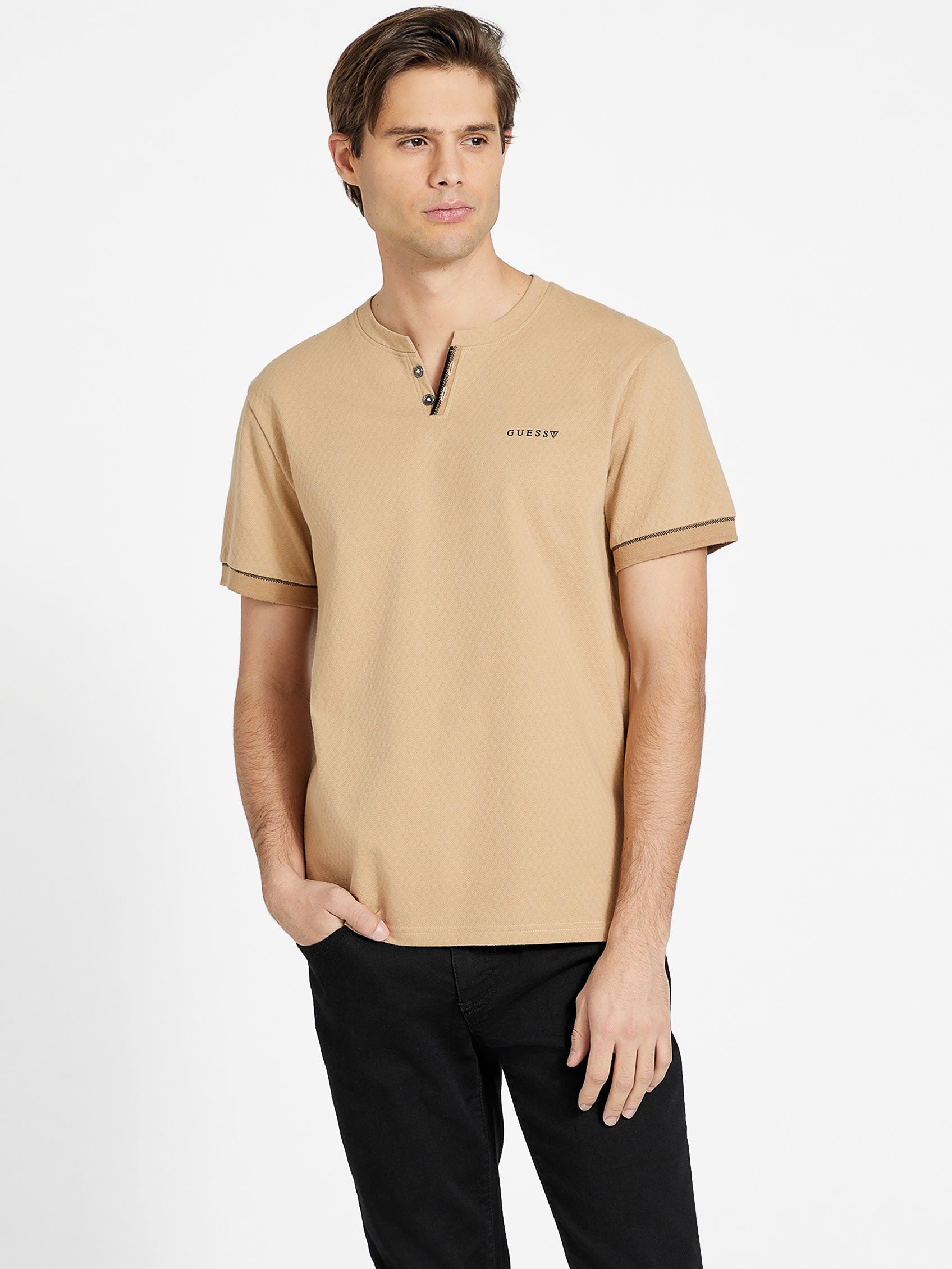

Футболка Eco Ricardo Henley Guess Factory, цвет toasted taupe
