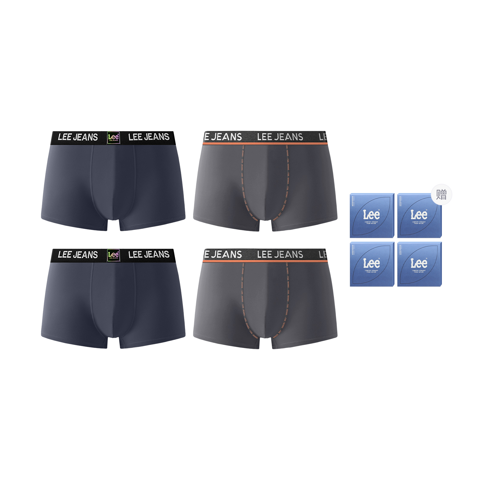 

Sunset 3.0 трусы мужские подарочный набор из 4 штук Lee, темно-серый