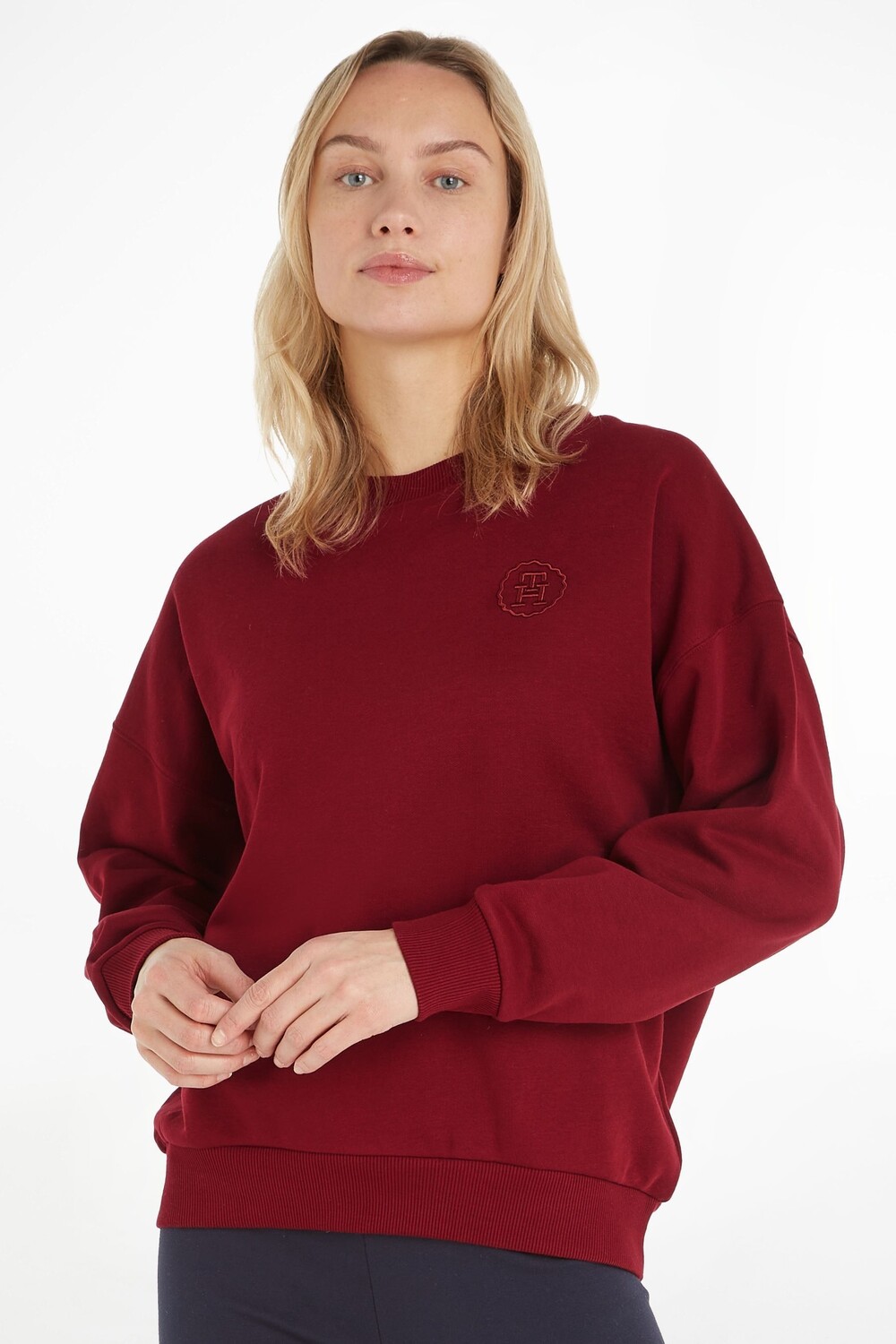 

Эмблема с логотипом красной расслабленной толстовки Tommy Hilfiger, красный