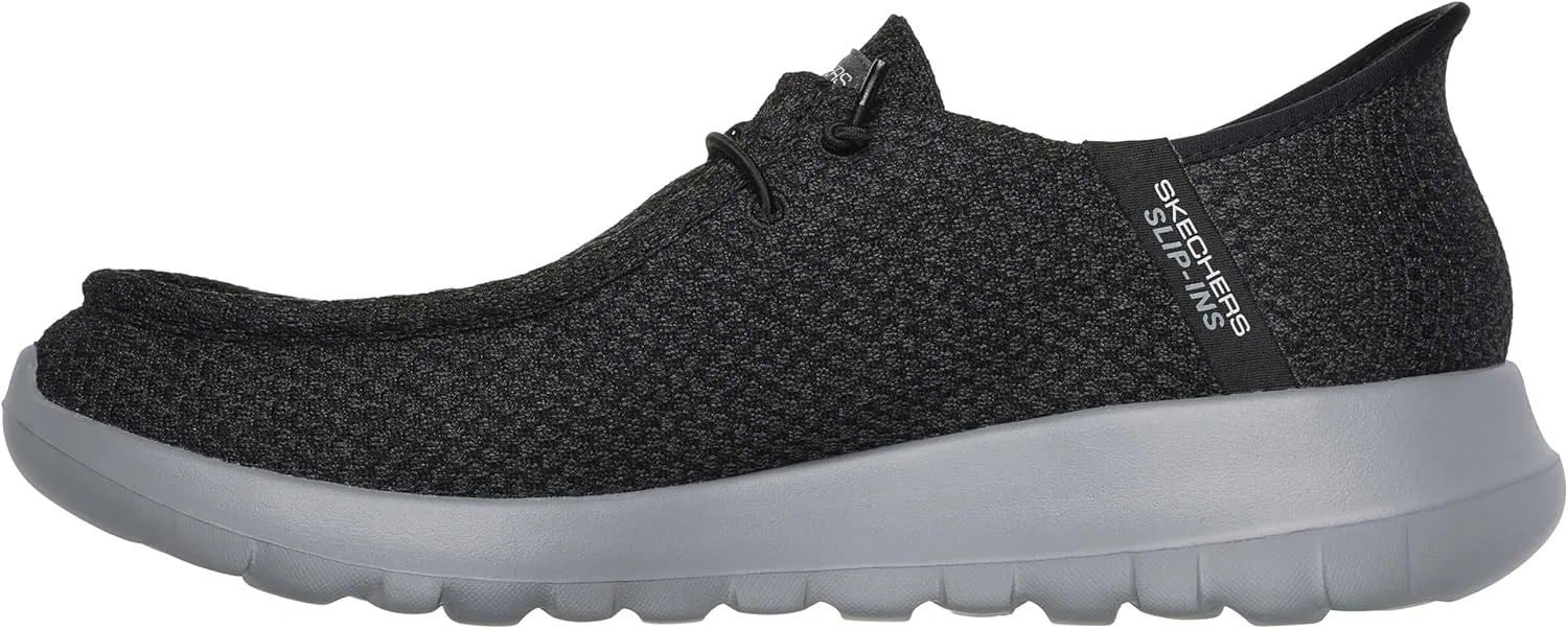 Мужские слипоны Skechers Hands-Free Go Walk Max - кроссовки без помощи рук, черный/серый — фото 3