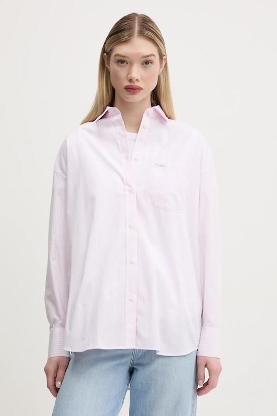 

Хлопковая рубашка Guess Jeans, розовый