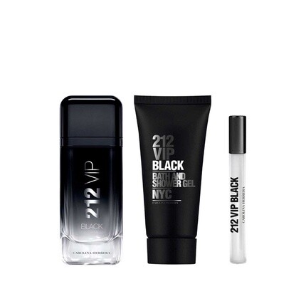 Carolina Herrera 212 Vip Black For Men Набор парфюмированная вода 100 мл + парфюмированная вода 10 мл + гель для душа 100 мл — фото 3
