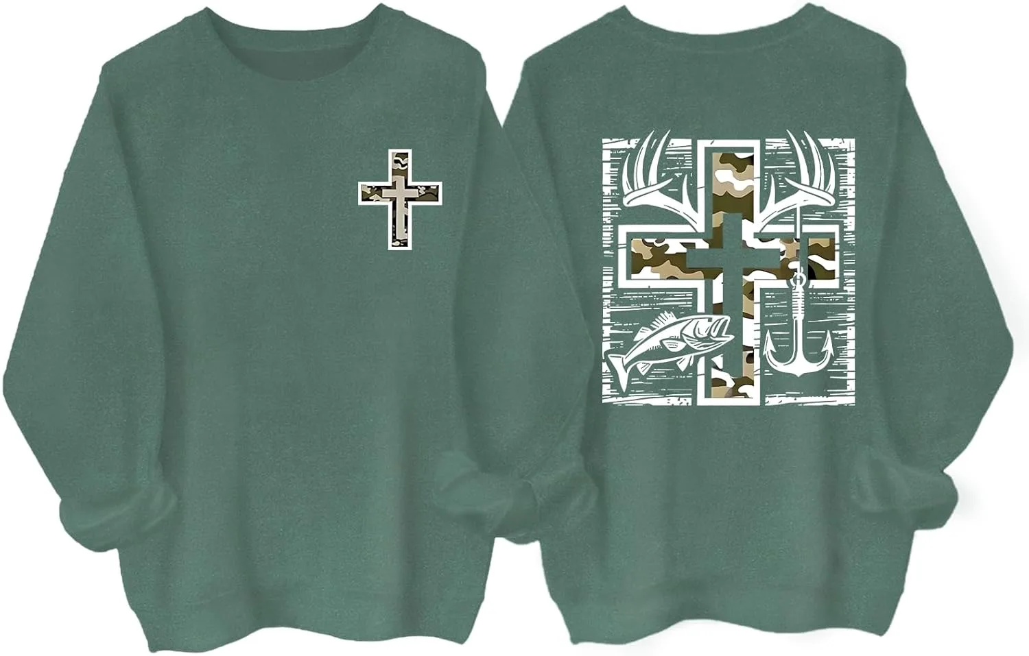 

Винтажный свитшот с оленем и лесным пейзажем, камуфляжный худи для охоты и рыбалки