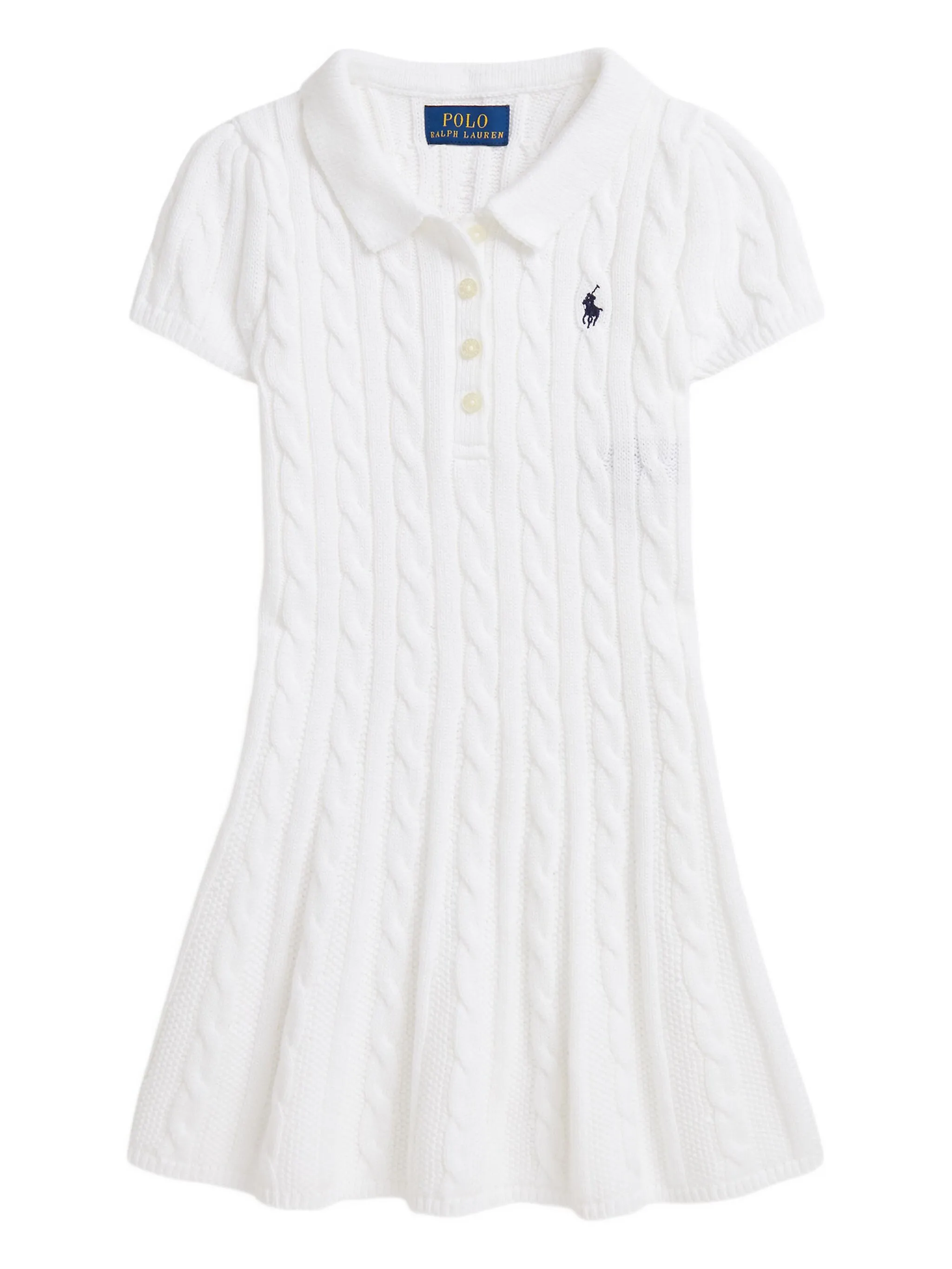

Платье с короткими рукавами Polo Ralph Lauren Kids, белый