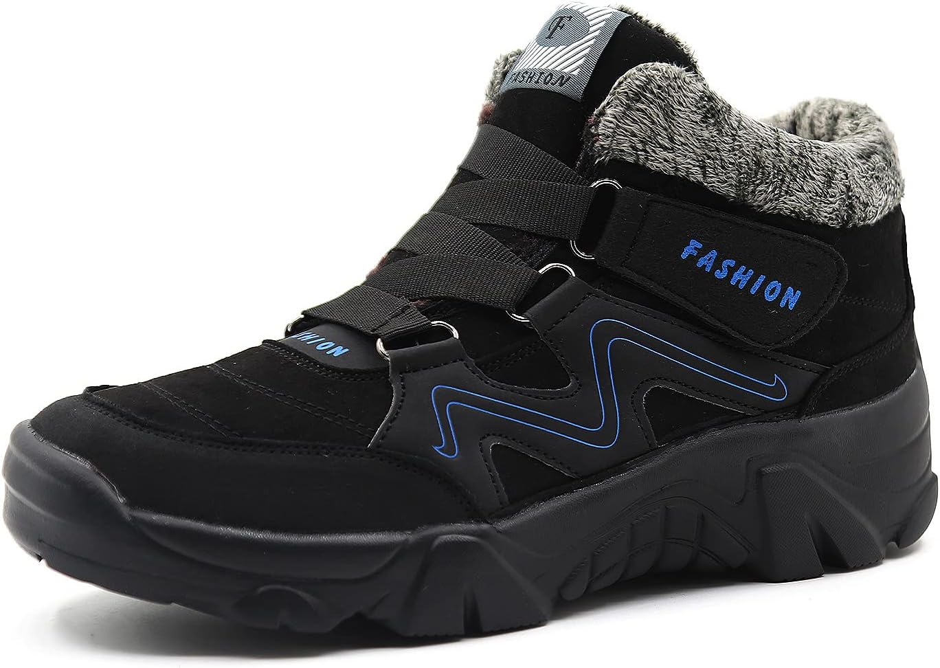 

Мужские зимние термоботинки VARSKARC с высоким верхом на платформе, черный/синий