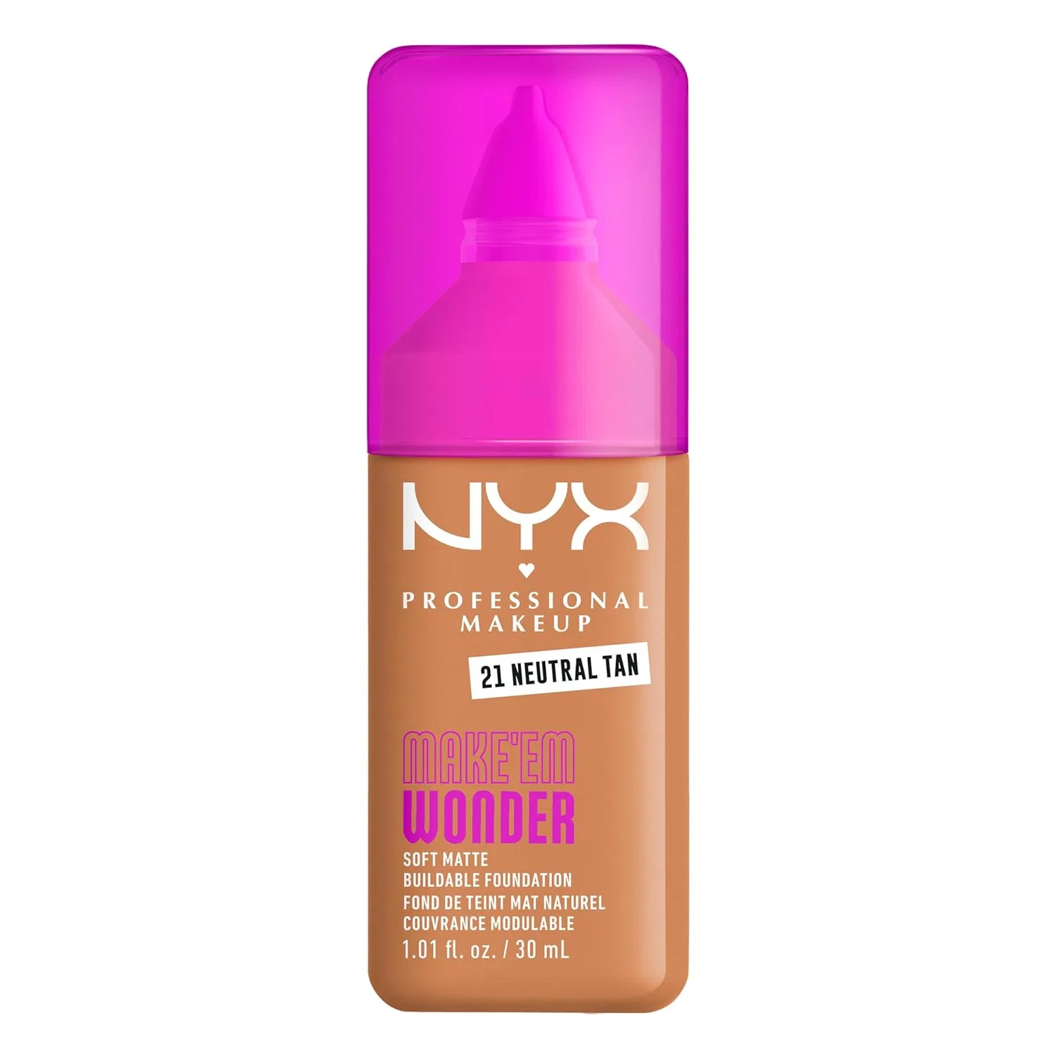 Тональная основа «Make 'Em Wonder Foundation» от NYX Professional Makeup Nyx Professional Makeup, Neutral Tan