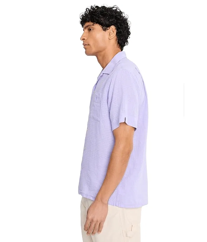 Рубашка льняная Classic Fit Linen-Blend Seersucker Shirt Polo Ralph Lauren, Powder Purple — фото 3