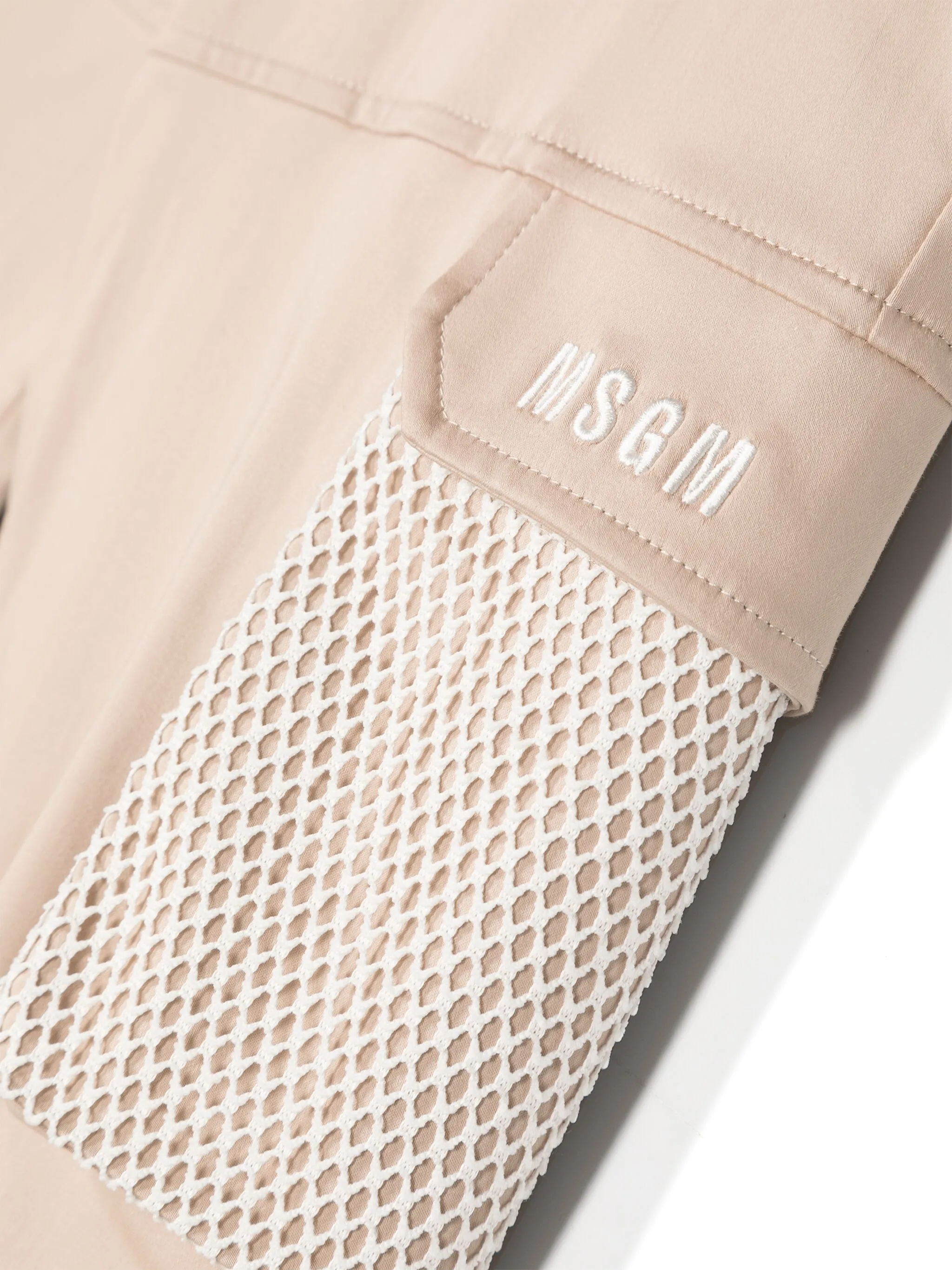 Брюки с вышитым логотипом Msgm Kids, нейтральный — фото 3