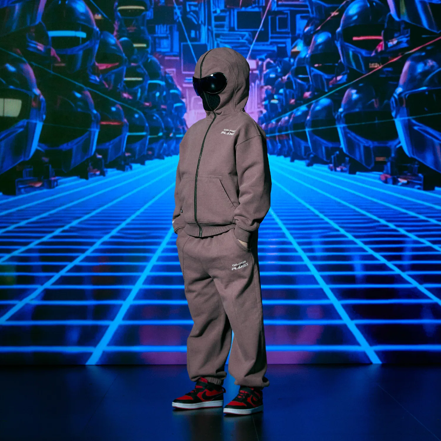 Детская толстовка на молнии Kuiper Faded Goggle Sweat, терракотовая, от Children Of Planet — фото 4