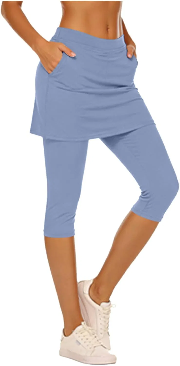 Леггинсы с юбкой капри, Light Blue