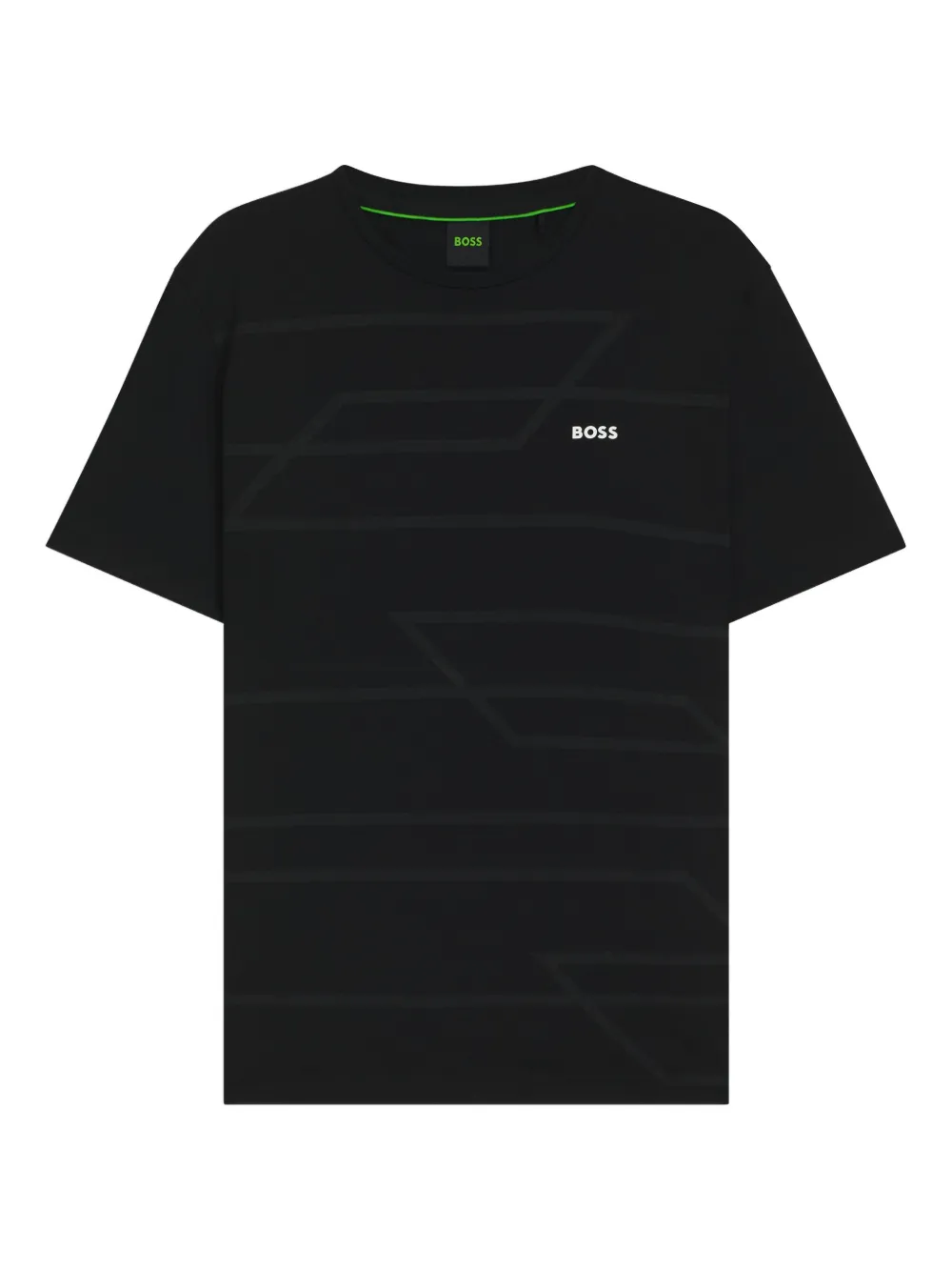 

Футболка с геометричным узором Boss, черный