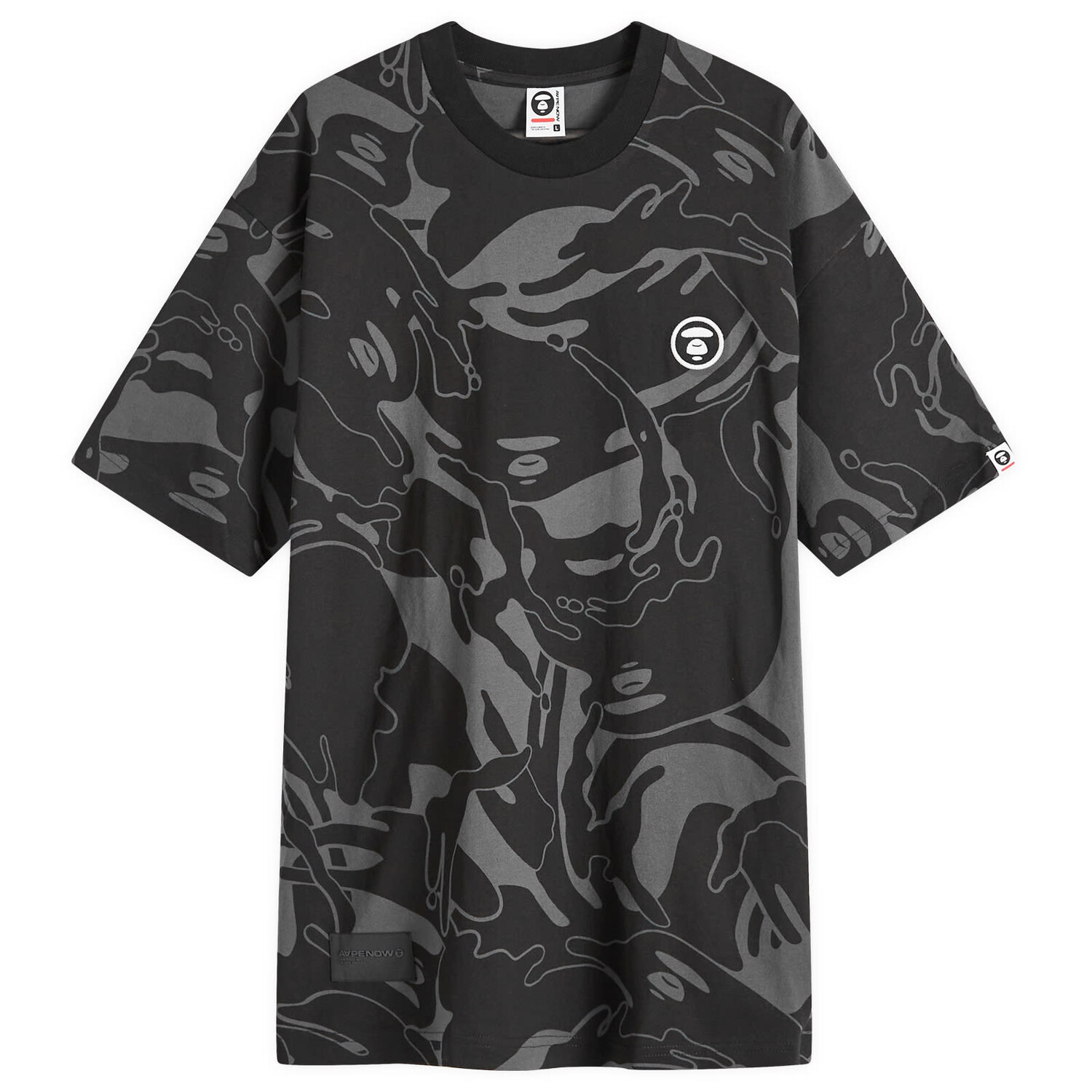 

Футболка Aape Tonal Camo Crew Neck T-Shirt, черный