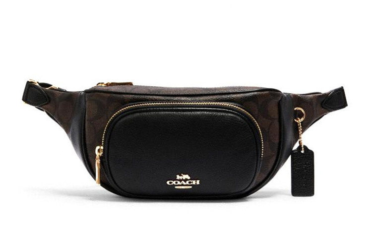 

Сумка через плечо Court Canvas с кожаной отделностью, кроссбоди, слинг, поясная сумка Medium Women's Black COACH, Set (Bag+Dust Bag)