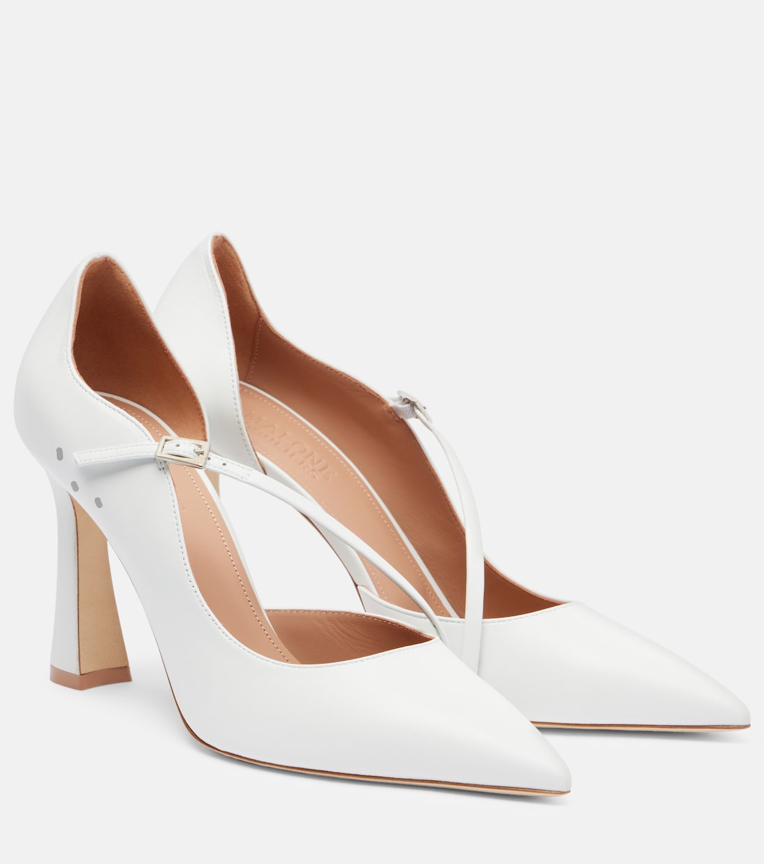 Туфли-лодочки Bettina 90 из лакированной кожи Malone Souliers, белый