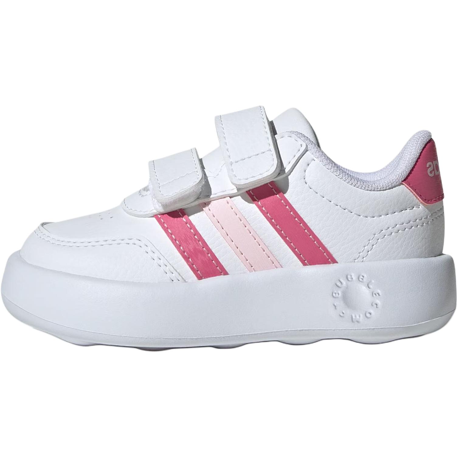 Кроссовки BREAKNET 3.0 устойчивые к истиранию для малышей Adidas, белый/розовый — фото 2