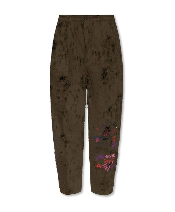 Хлопковые брюки для отдыха Dsquared2, зеленый