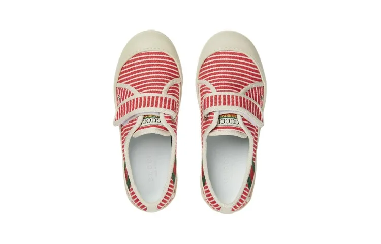 GUCCI Кроссовки для скейтбординга tennis 1977 canvas low top красные детские — фото 4