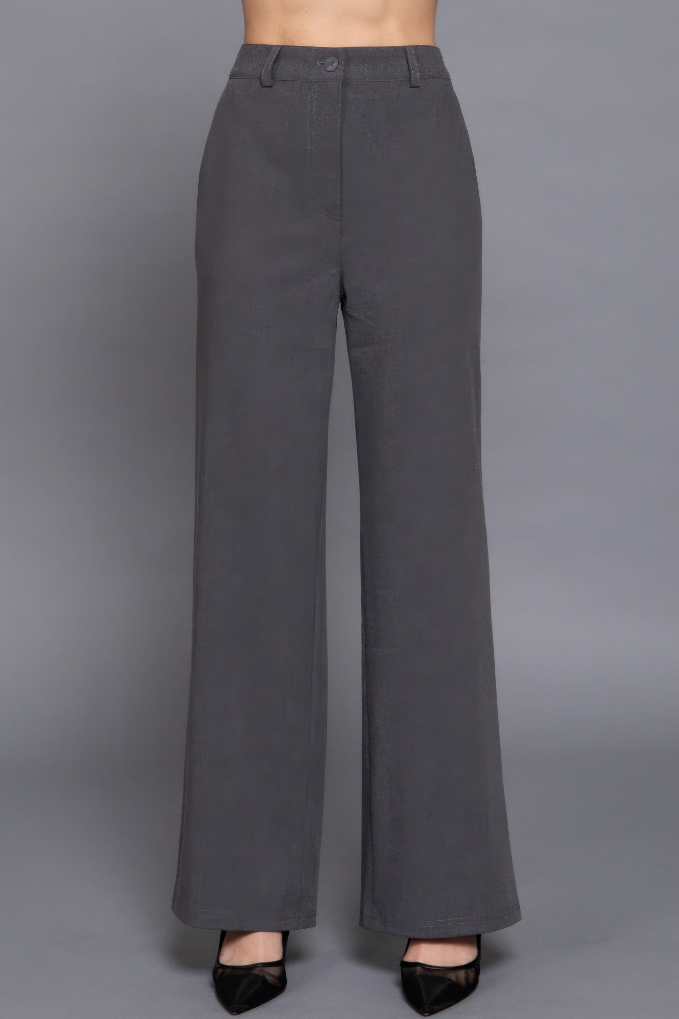 

Эластичные прямые тканые длинные брюки сзади FASHNZFAB, цвет heather charcoal
