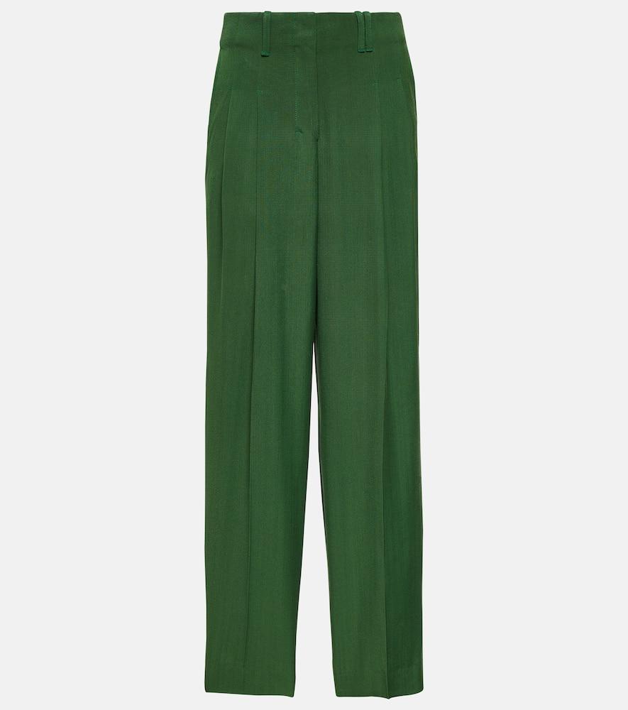 

Брюки Le Pantalon Titolo с высокой талией и расклешенными штанинами Jacquemus, Dark Green