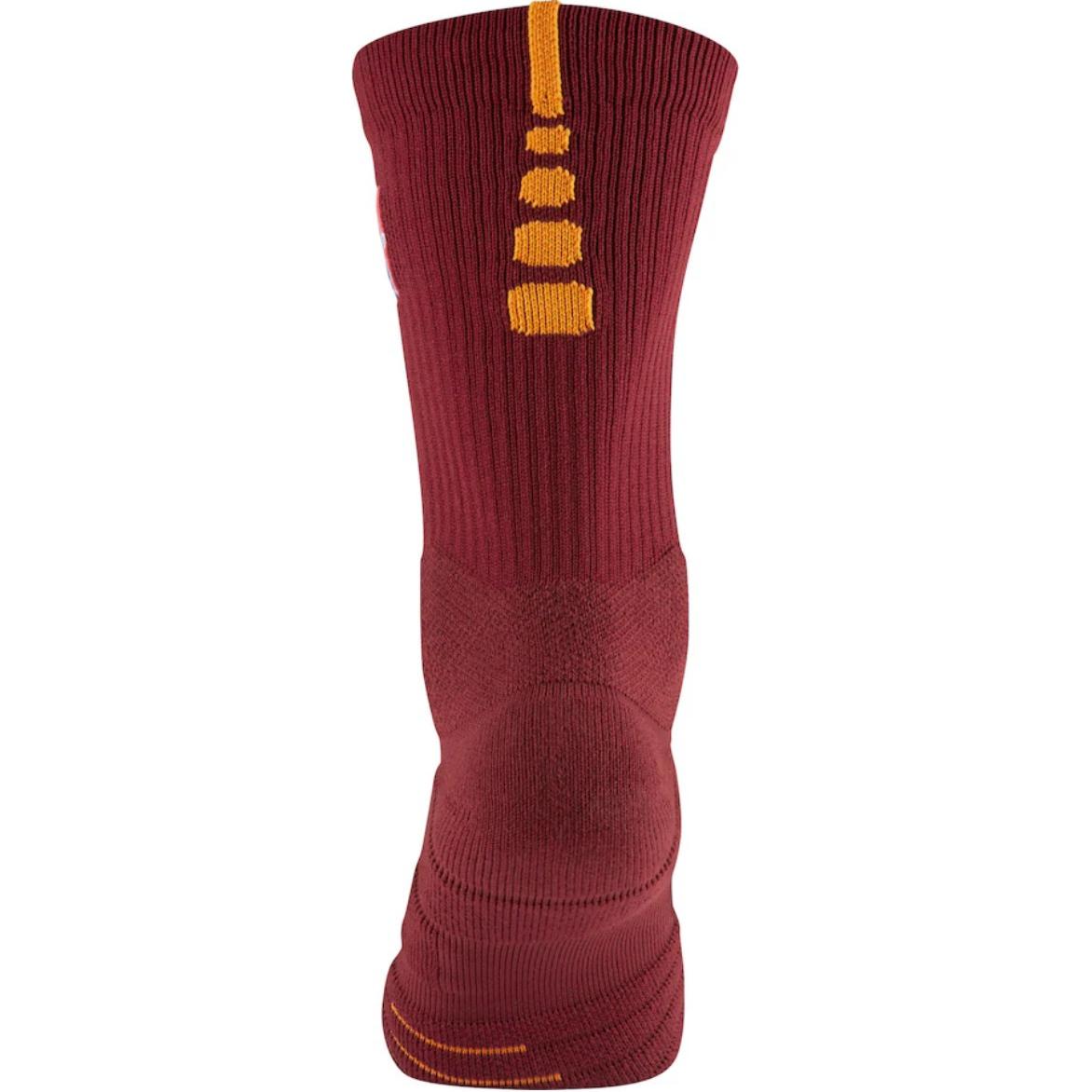 Nike NBA Elite Quick Crew TeamRed баскетбольные носки унисекс 1 упаковка Chestnut — фото 3