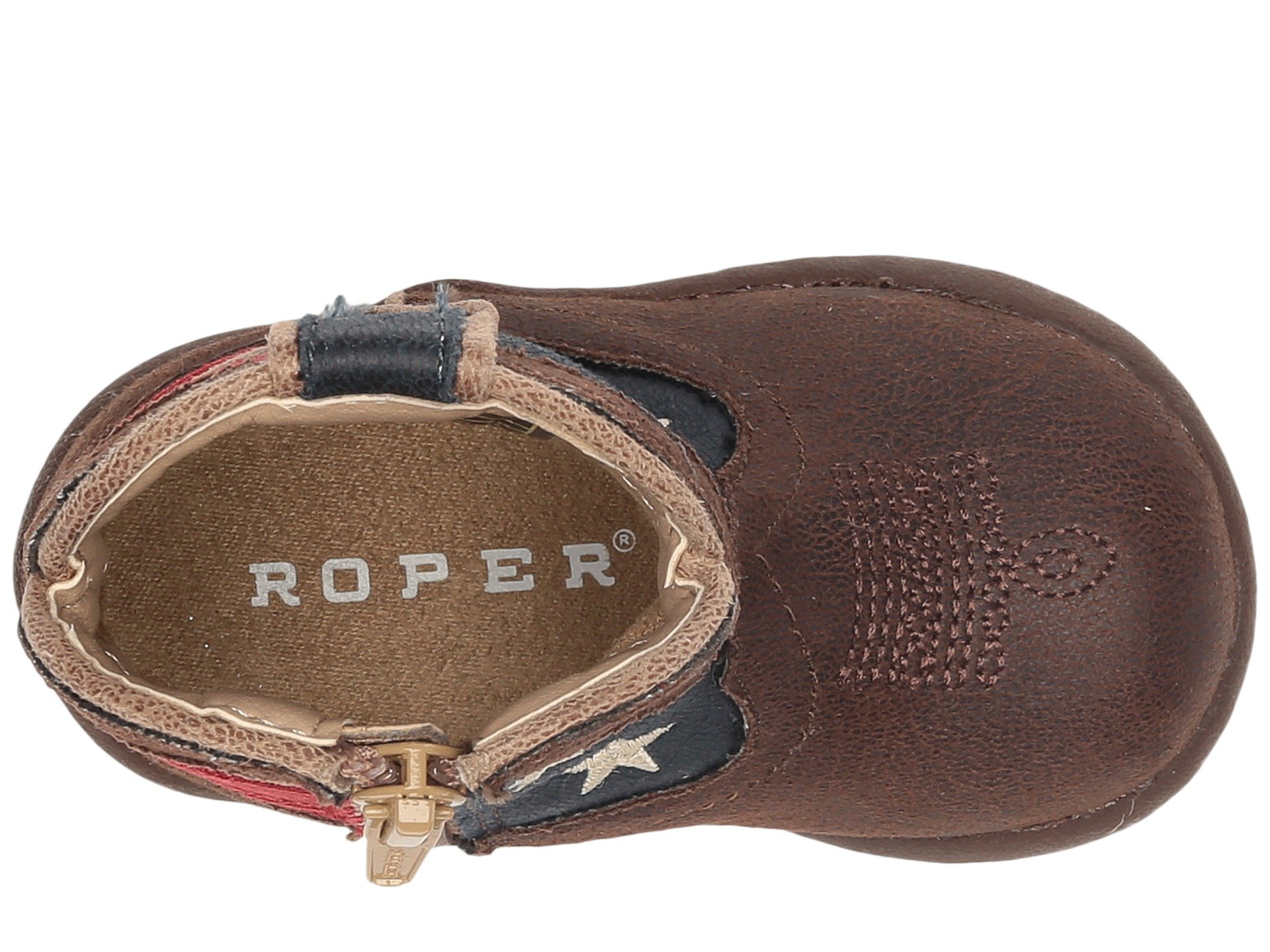 Ботинки Roper Kids American Patriot, Brown Faux Leather Vamp Stars & Stripes Shaft — фото 2
