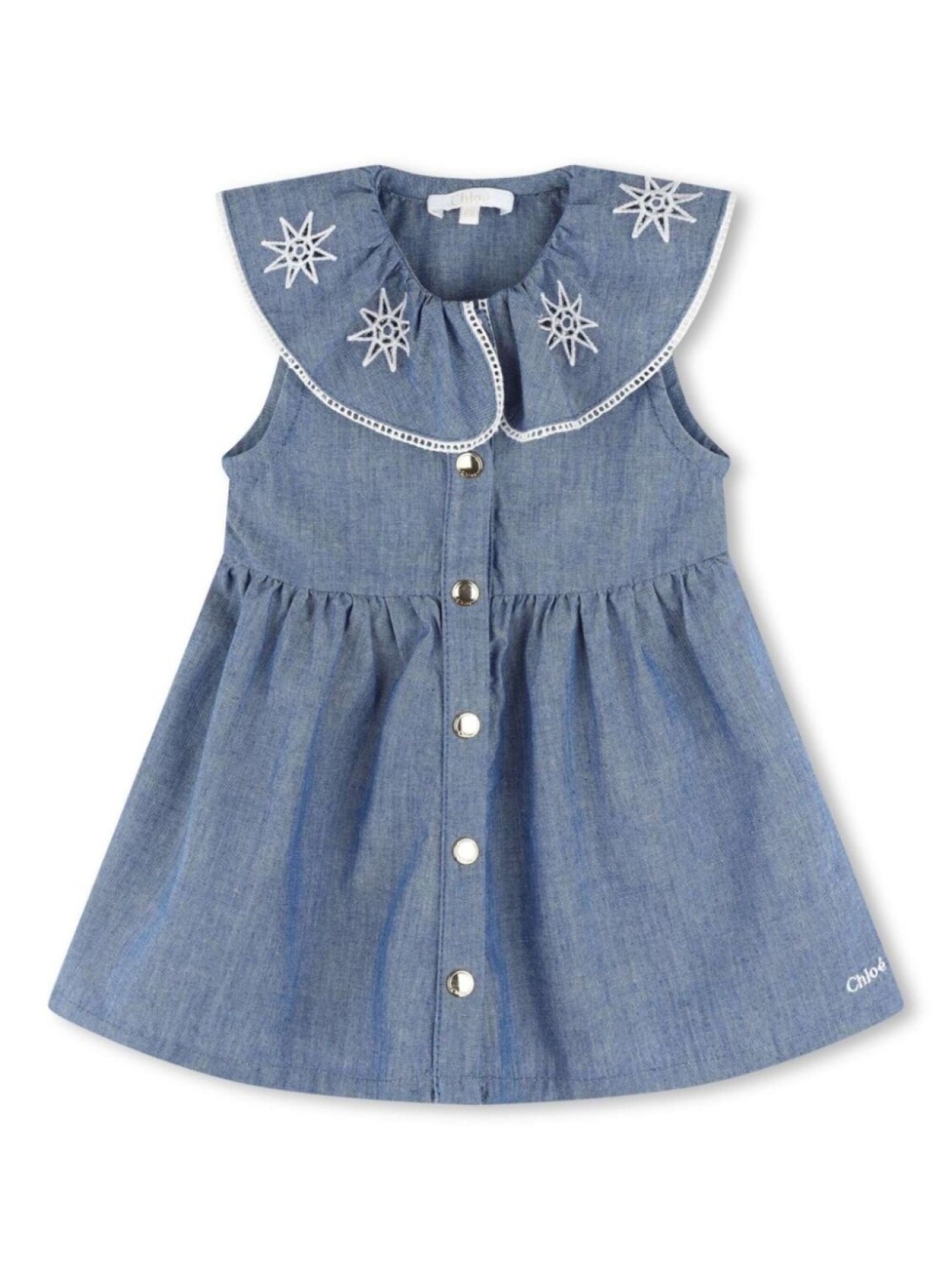 

Chloé Kids платье с вышивкой, синий