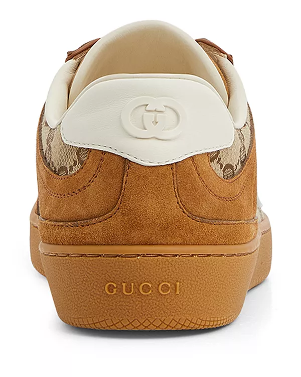 Женские кроссовки с переплетенными буквами G Gucci, коричневый — фото 4