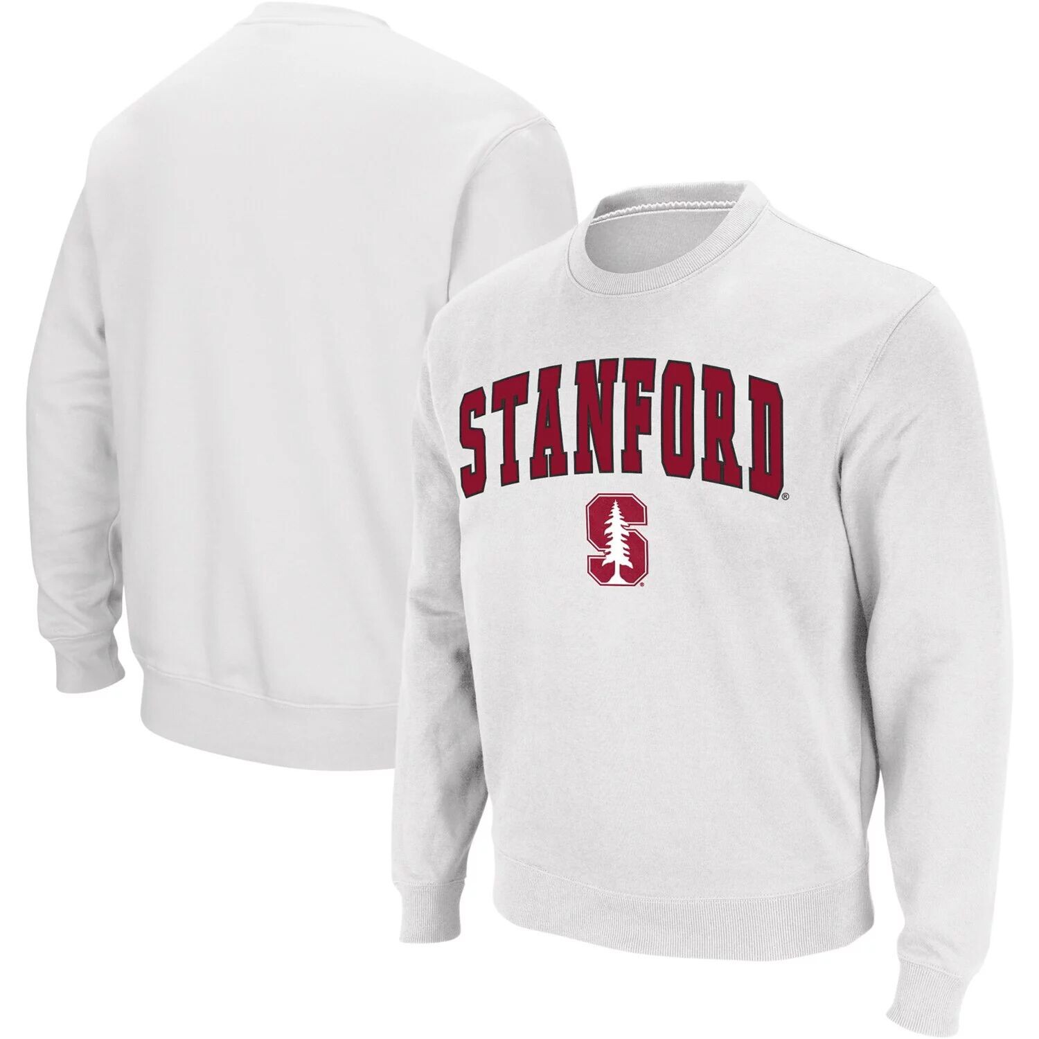 

Мужской белый свитшот с круглым вырезом Stanford Cardinal Arch & Logo Colosseum