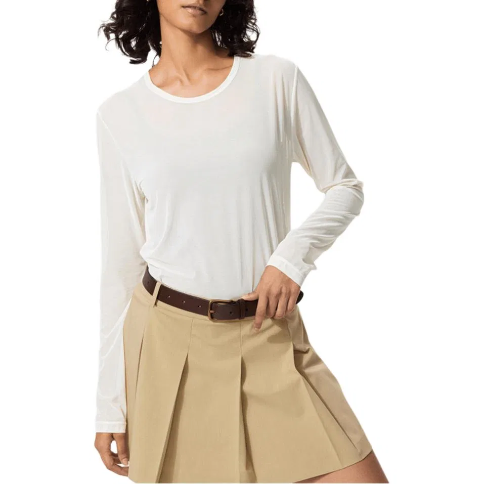 Футболка SS26 женская Ivory с круглым вырезом UNIQLO
