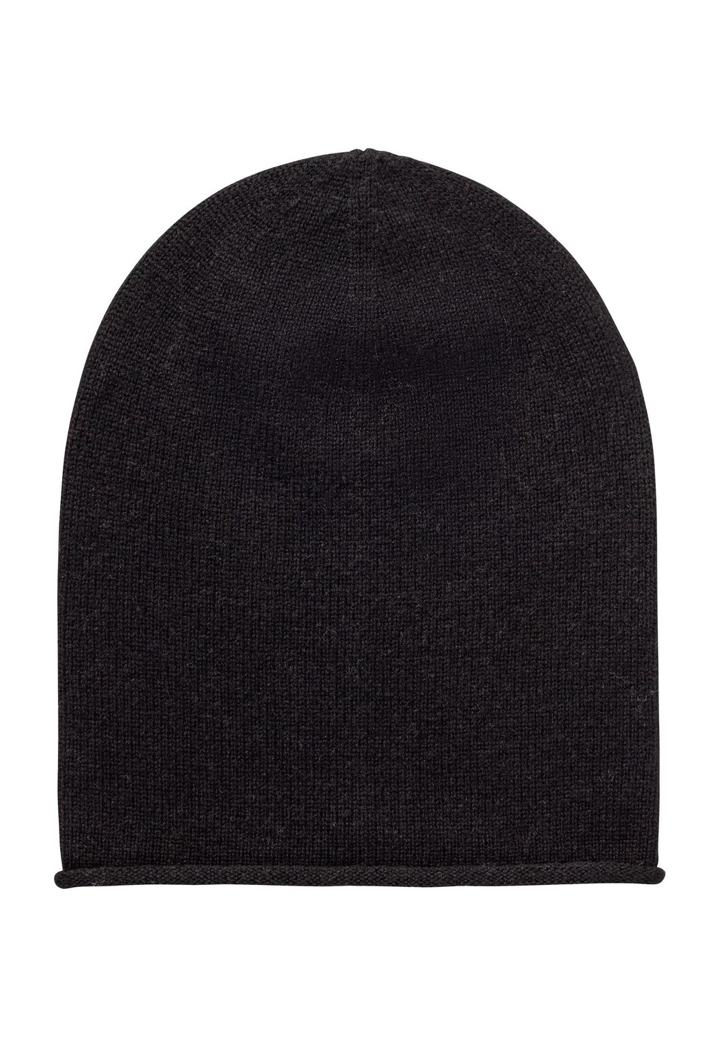 

Вязаная шапка из смеси натуральной шерсти и кашемира, с отворотом, женская Adagio, черный