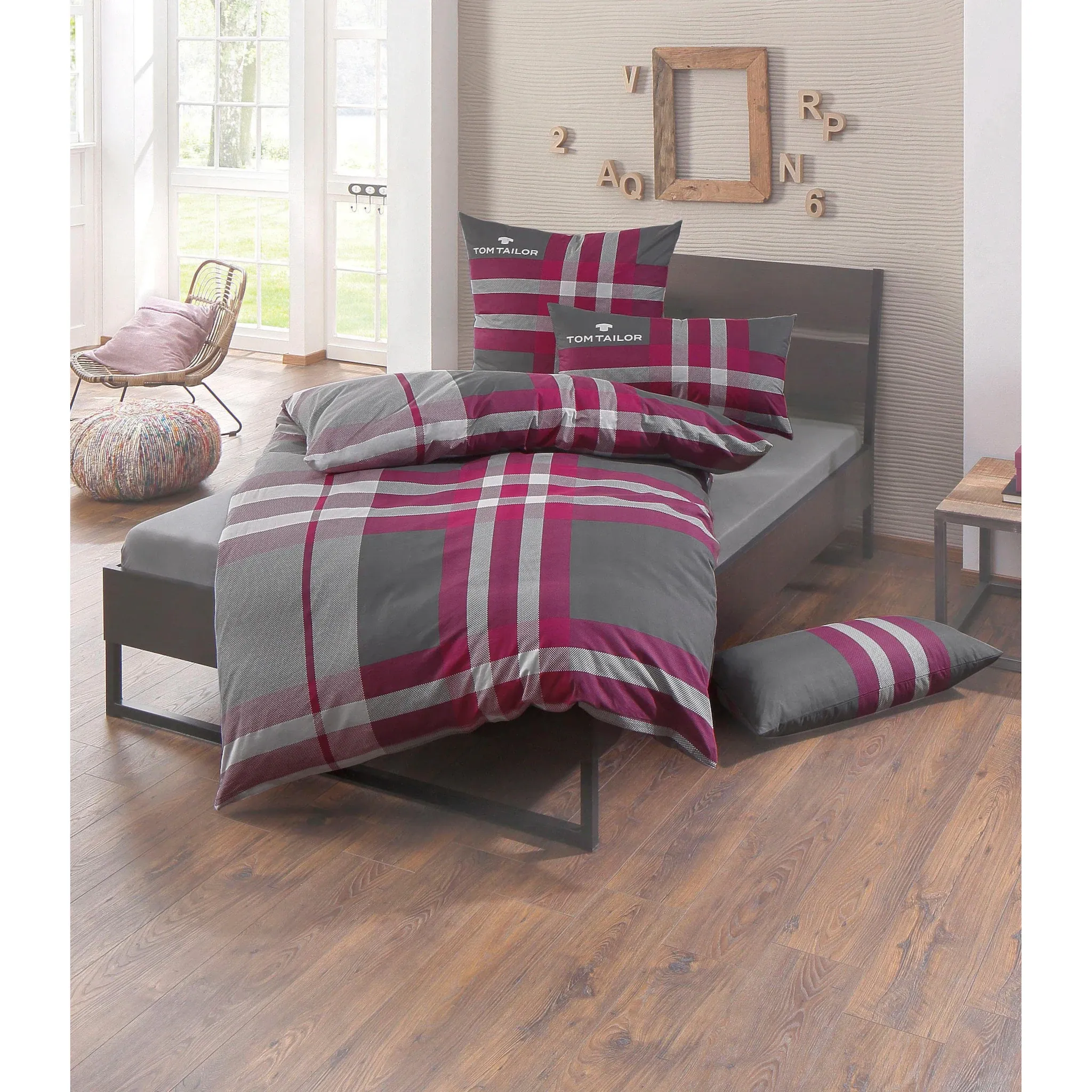 

Постельное белье Tom Tailor Home Ник, beere / grau