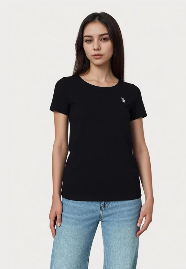 Футболка с коротким рукавом, круглым вырезом U.S. Polo Assn., черный