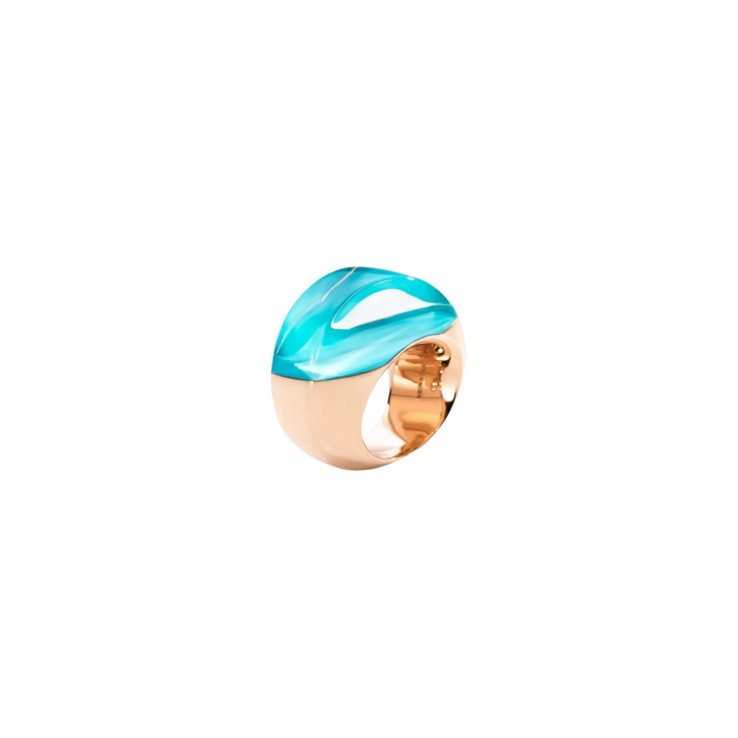 

Кольцо Vhernier Aladdin из розового золота, бирюзы и горного хрусталя