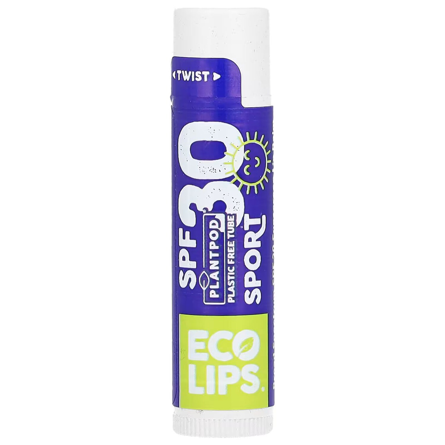 

Sport, Солнцезащитный бальзам для губ, SPF 30, 0,15 унции (4,25 г) Eco Lips