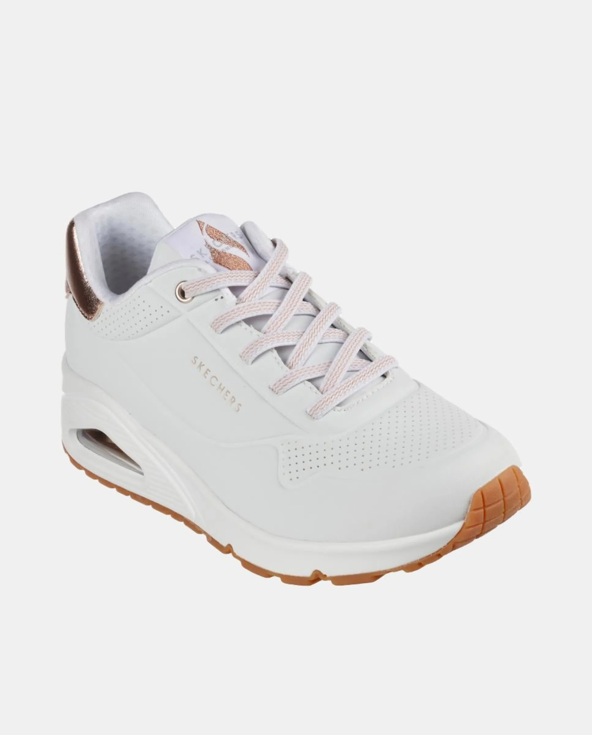 Женские кроссовки из кожи с воздушной камерой Skechers, белый — фото 2