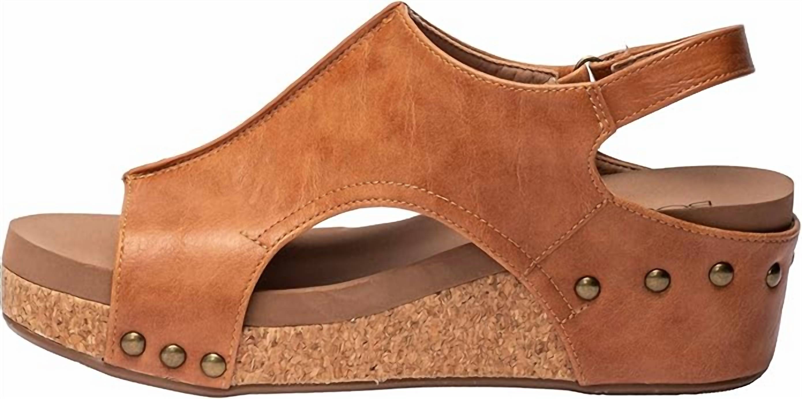 Женские босоножки Volta II на платформе, цвет коньяк гладкая кожа Corkys Footwear, Cognac Smooth — фото 3