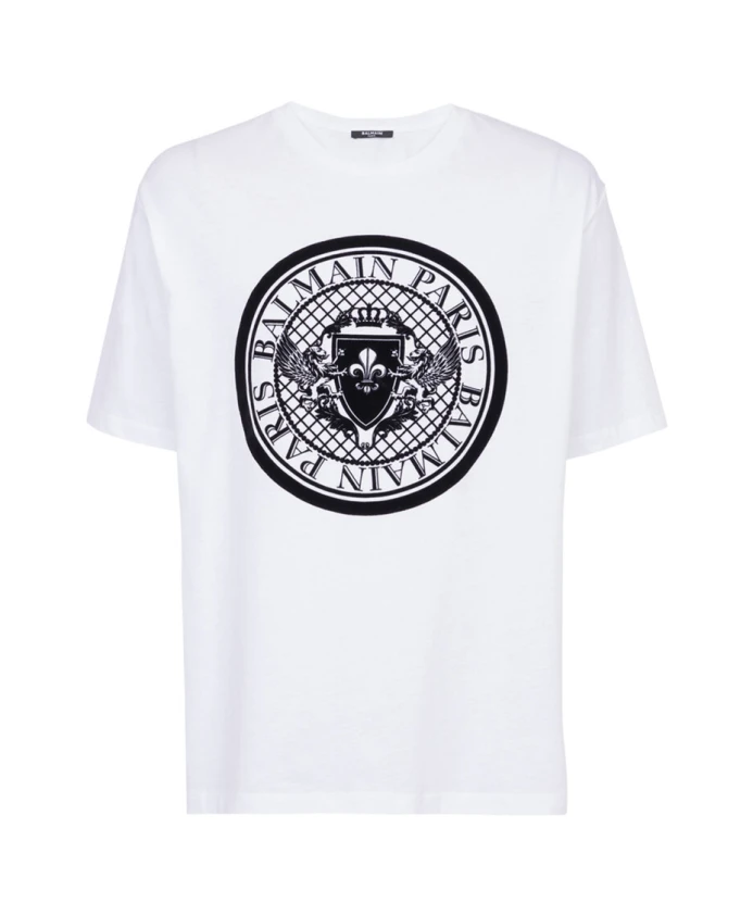 

Футболка с медальоном Balmain, белый