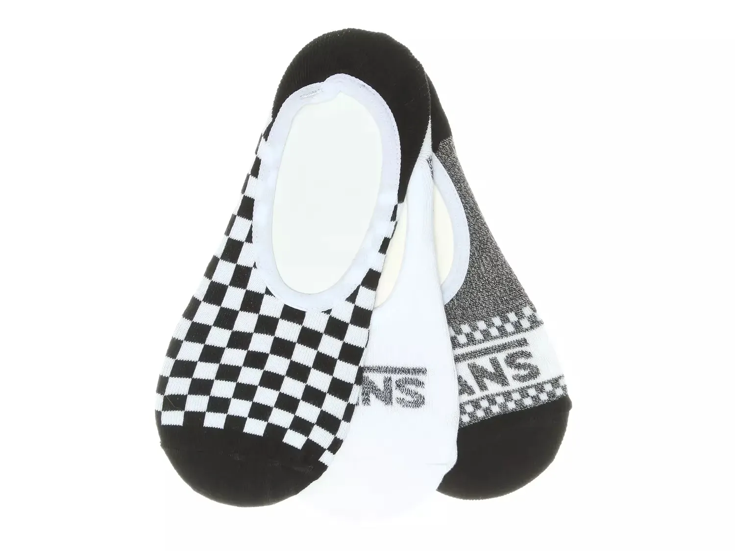 

Базовые женские носки-невидимки - 3 пары Vans, White/Black