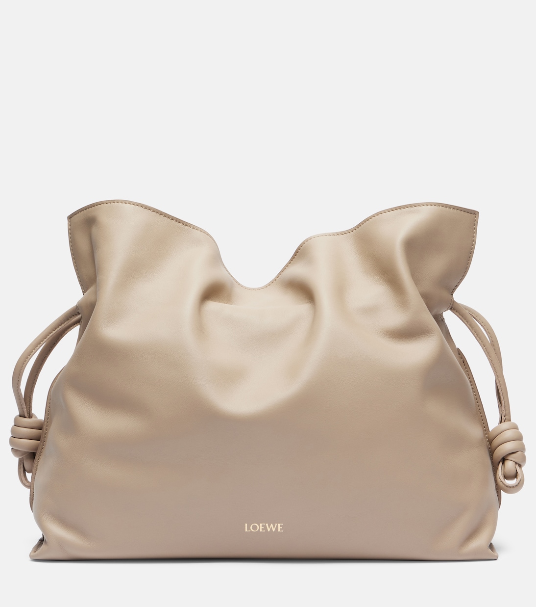 

Фламенко большая кожаная клатч Loewe, песочный